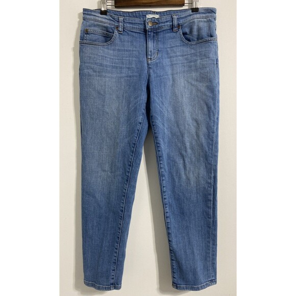 Eileen Fisher Denim - EILEEN FISHER Jeans 10 Blue Boyfriend Organic Cotton Relaxed Stretch Sustainable